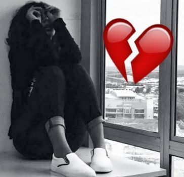 Broken heart dp black background