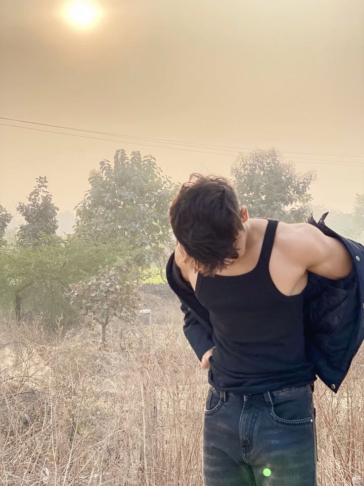 Cute boy hide face pic