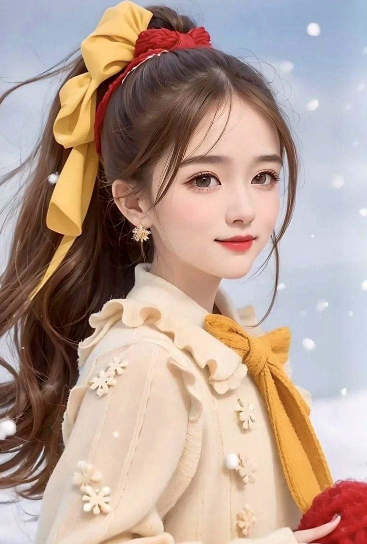 Cute girl pic simple style