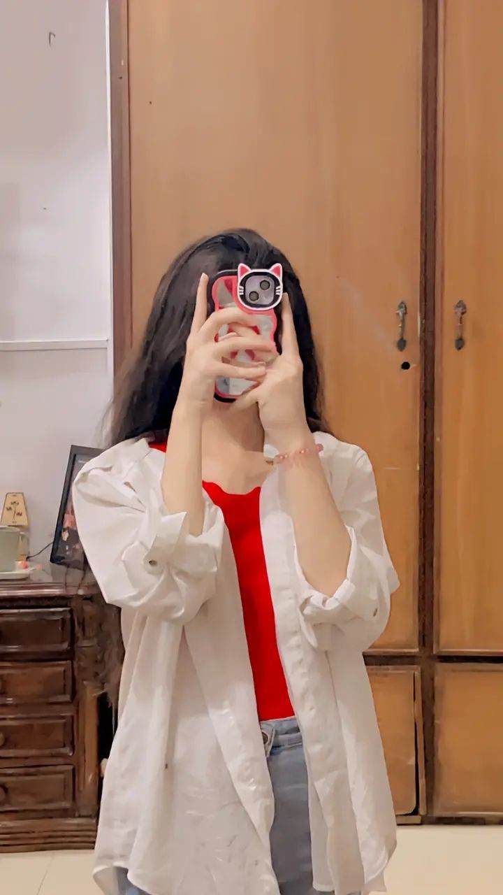 Hidden face dp for girls aesthetic mirror