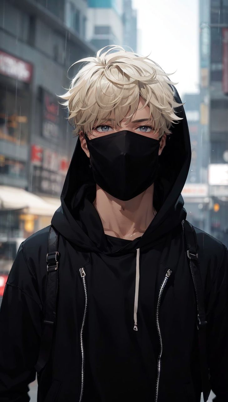 anime boy dp black background