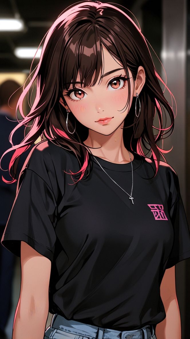 anime girl dp background black