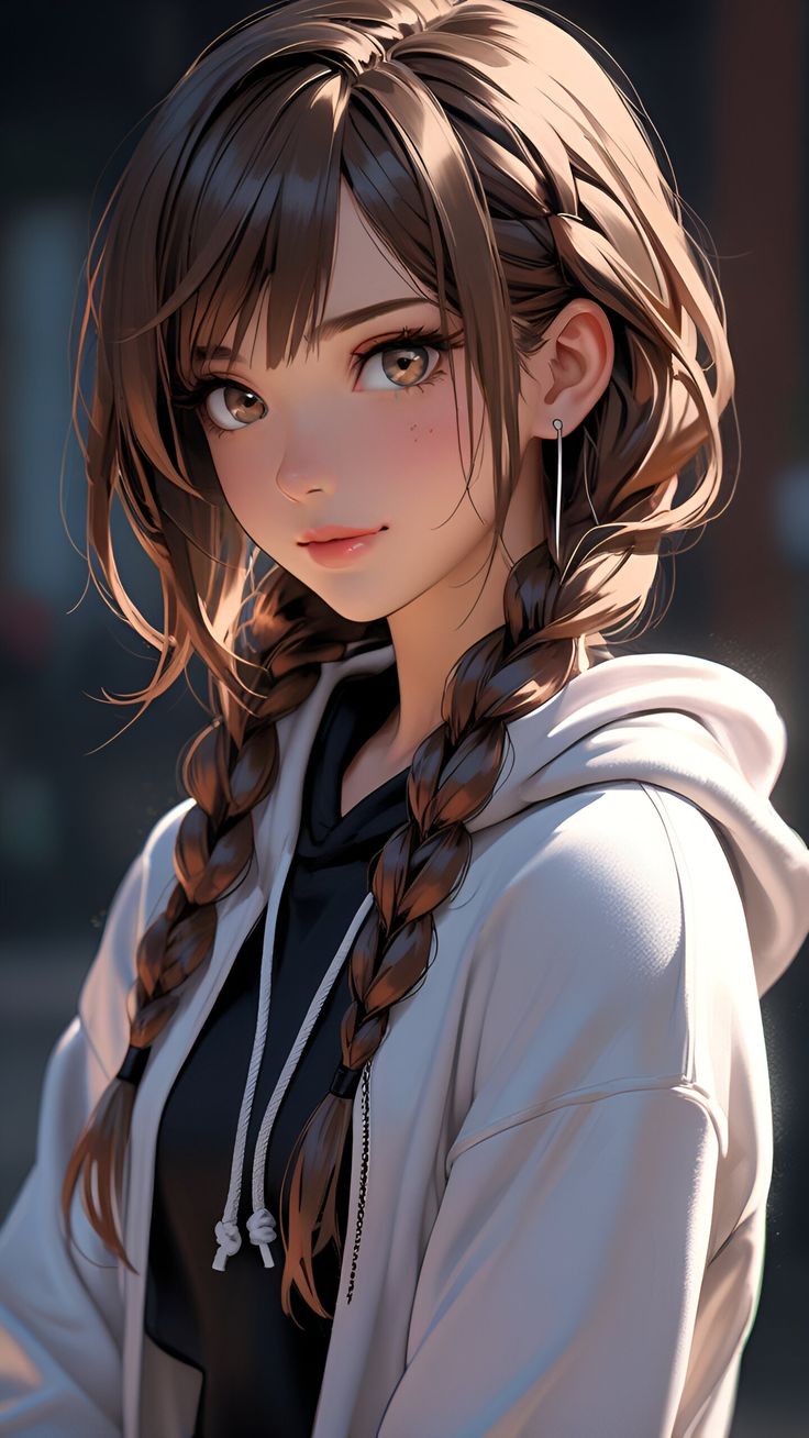 anime girl dp in hoodie aesthetic