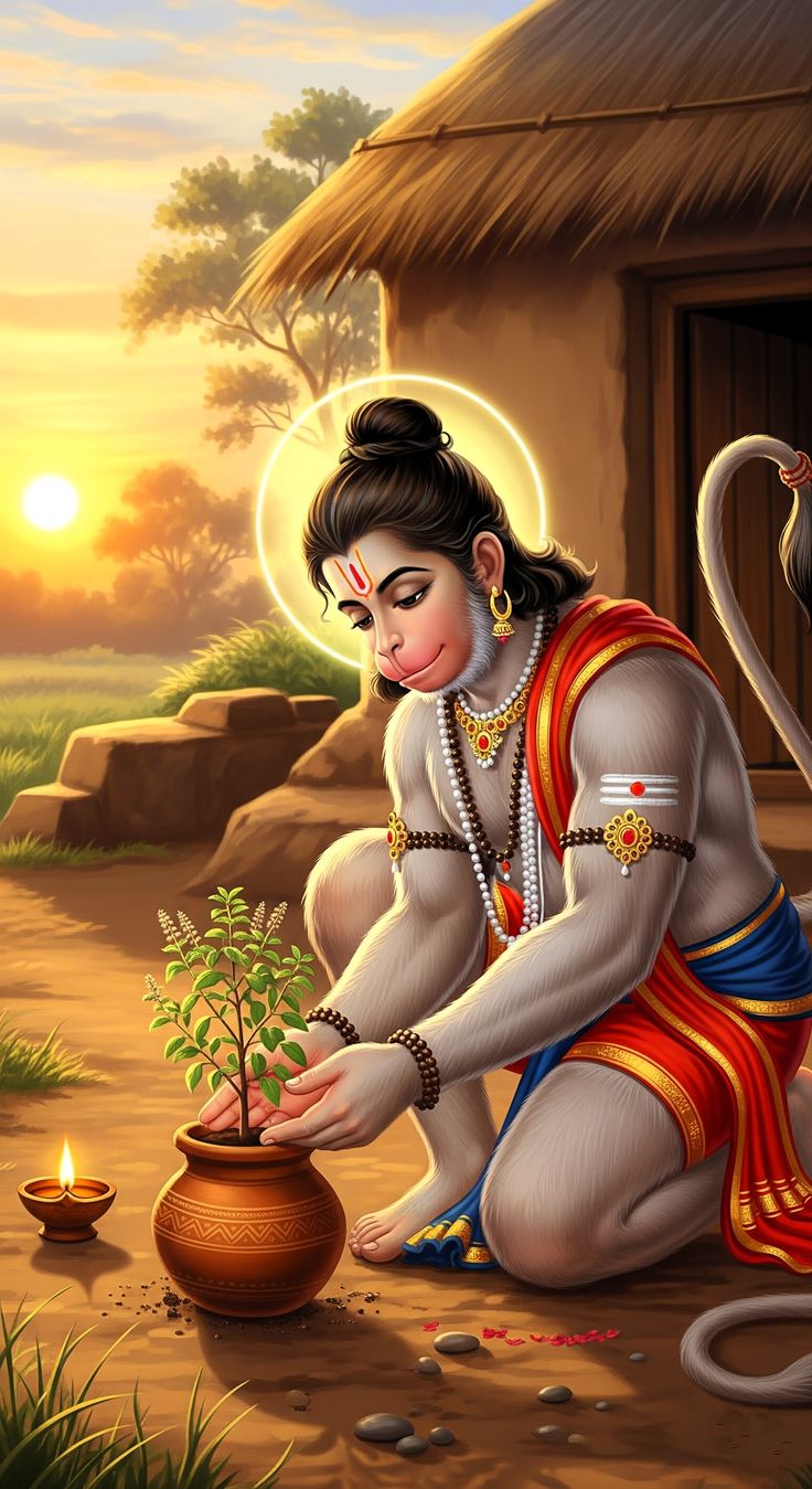 hanuman ji photo with mountain