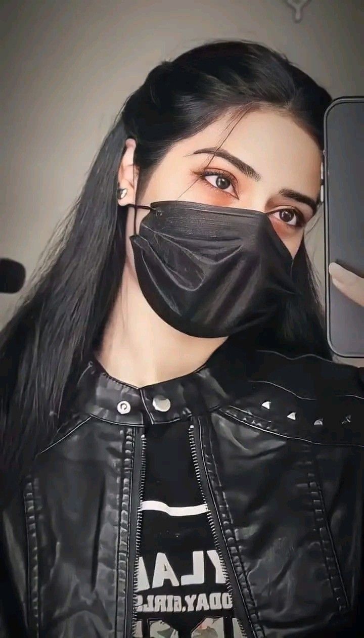 mask girl dp cute style