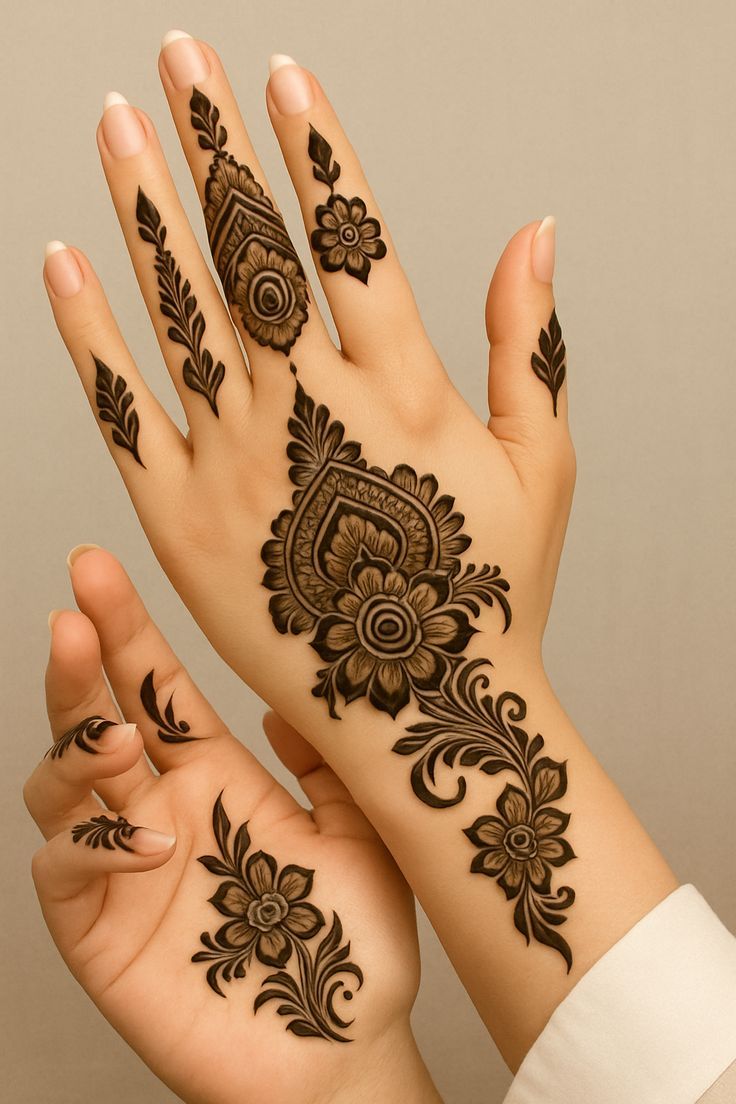 mehndi design photos heart shape