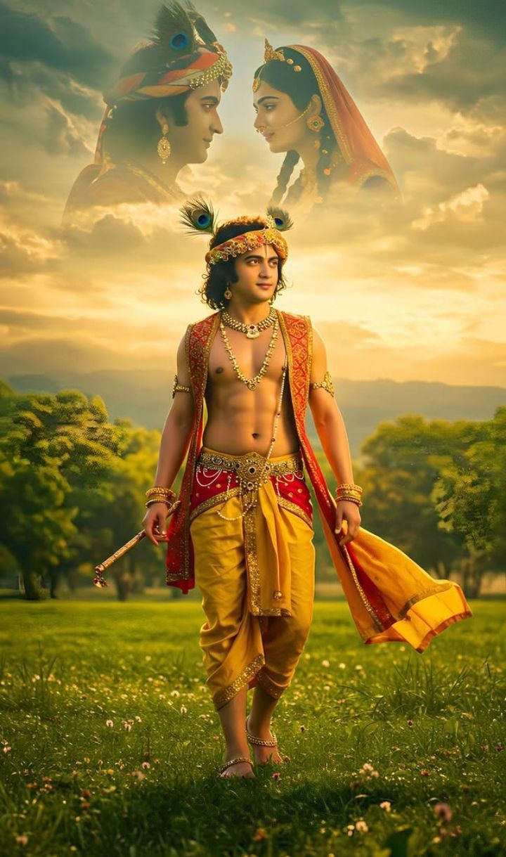 radha krishna wallpaper blue background