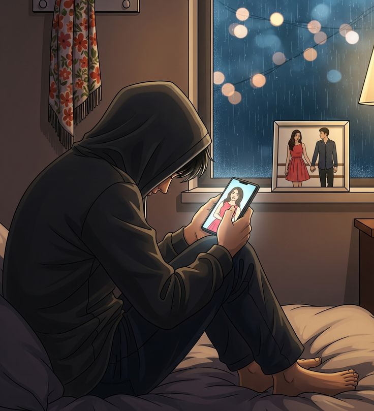 sad dp black background