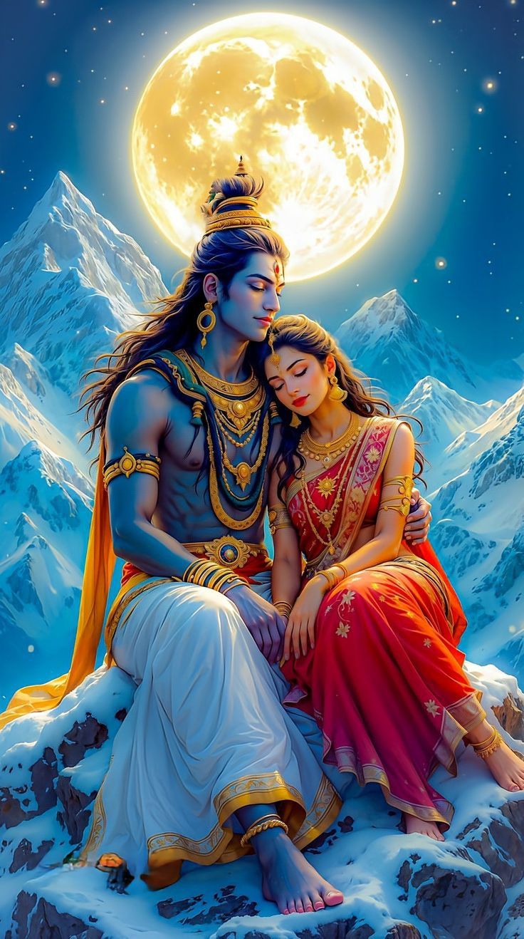 shiv parvati aesthetic photo