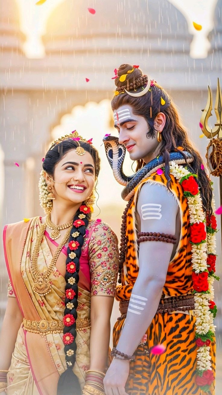 shiv parvati art images