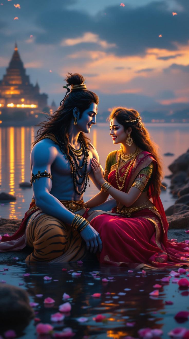 shiv parvati black background wallpaper
