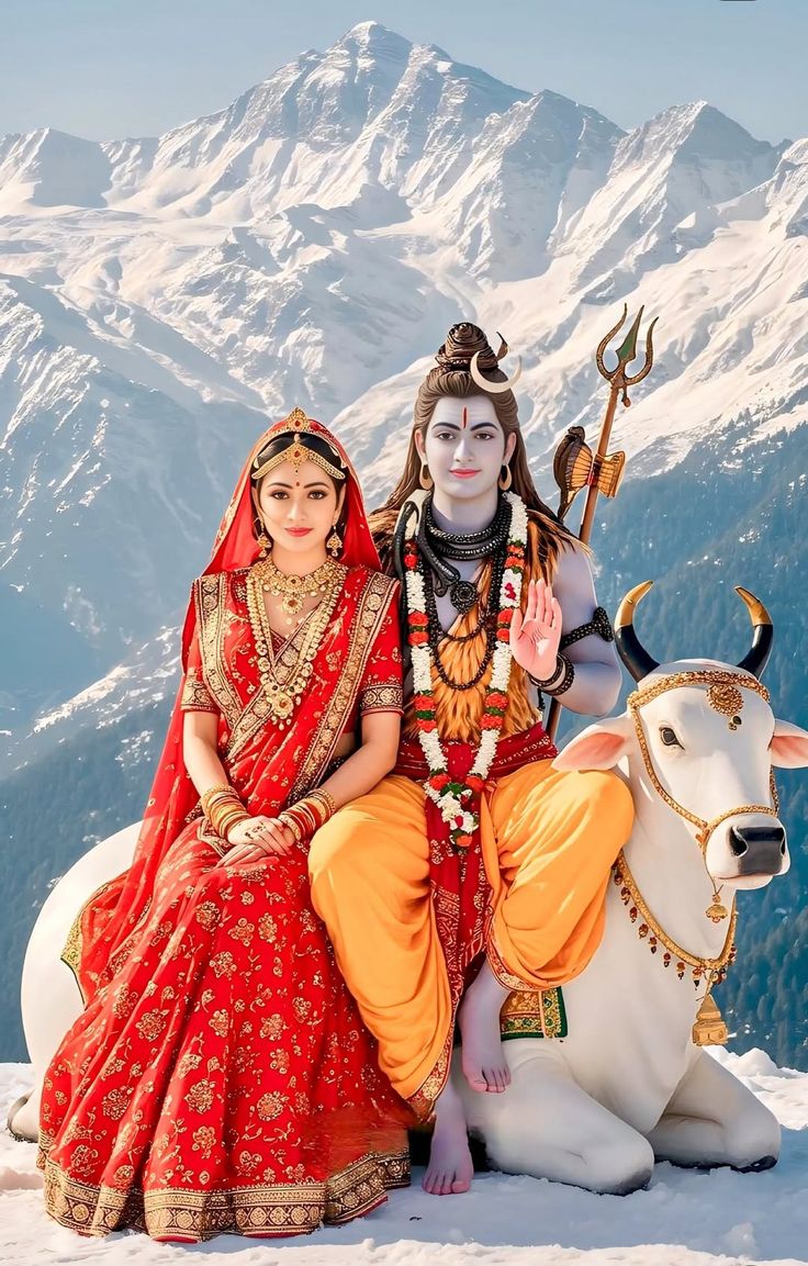 shiv parvati cute love photo