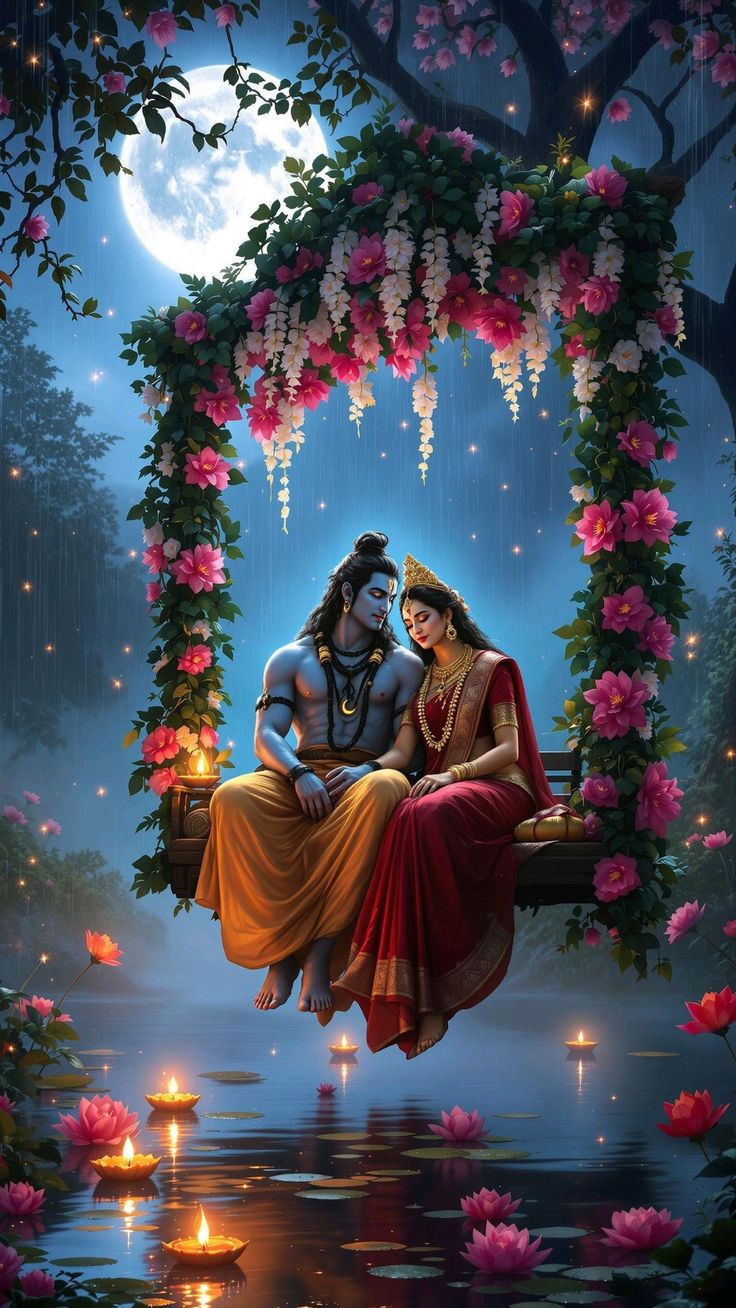 shiv parvati digital art