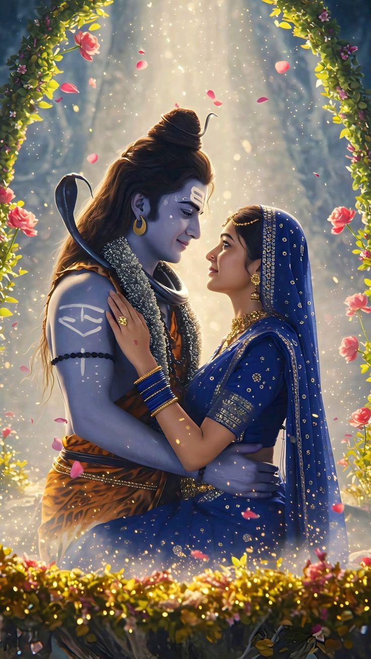 shiv parvati image for phone wallpaper