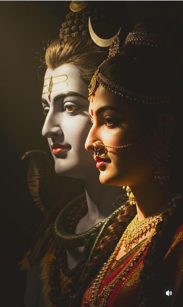 shiv parvati love art painting