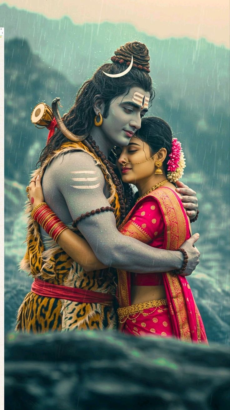 shiv parvati love background images
