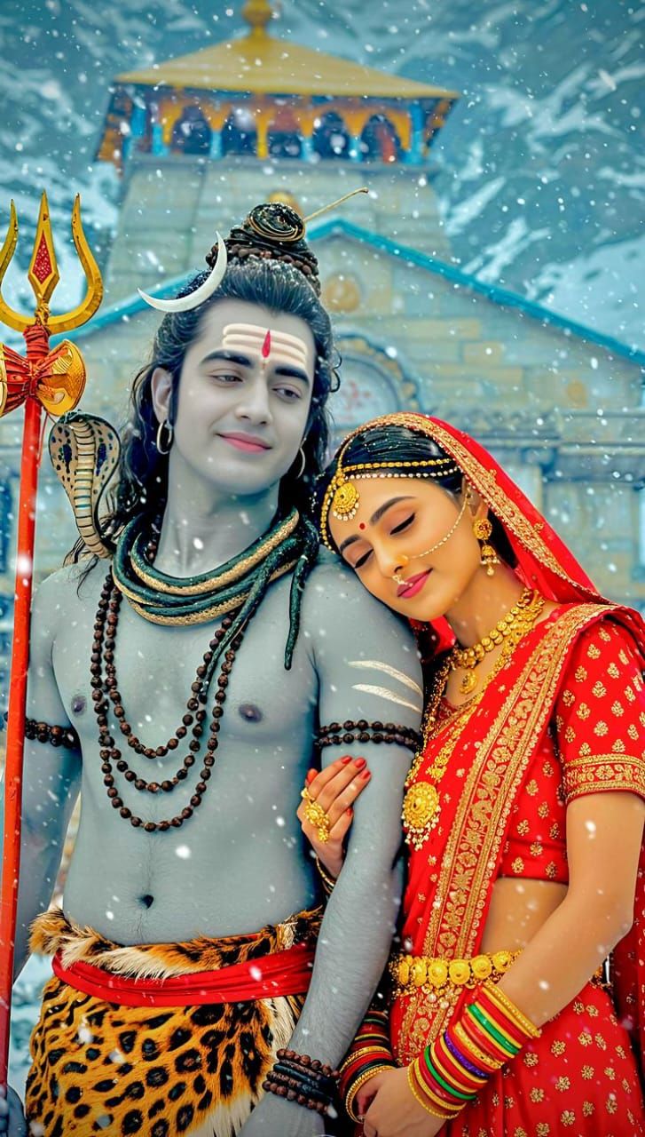 shiv parvati love couple photo