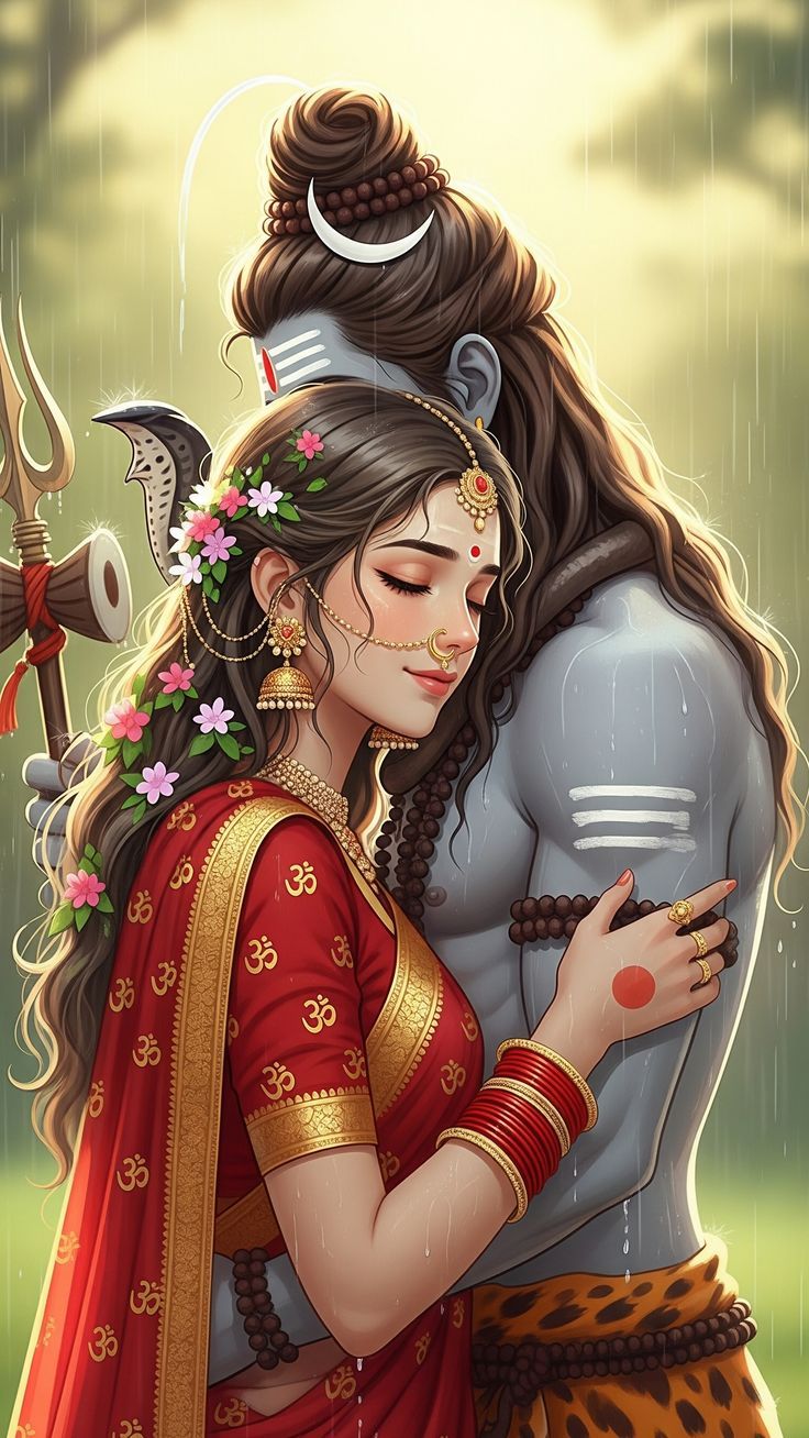 shiv parvati love photo frame