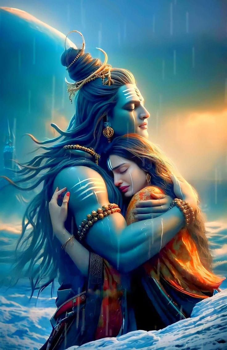 shiv parvati painting on canvas