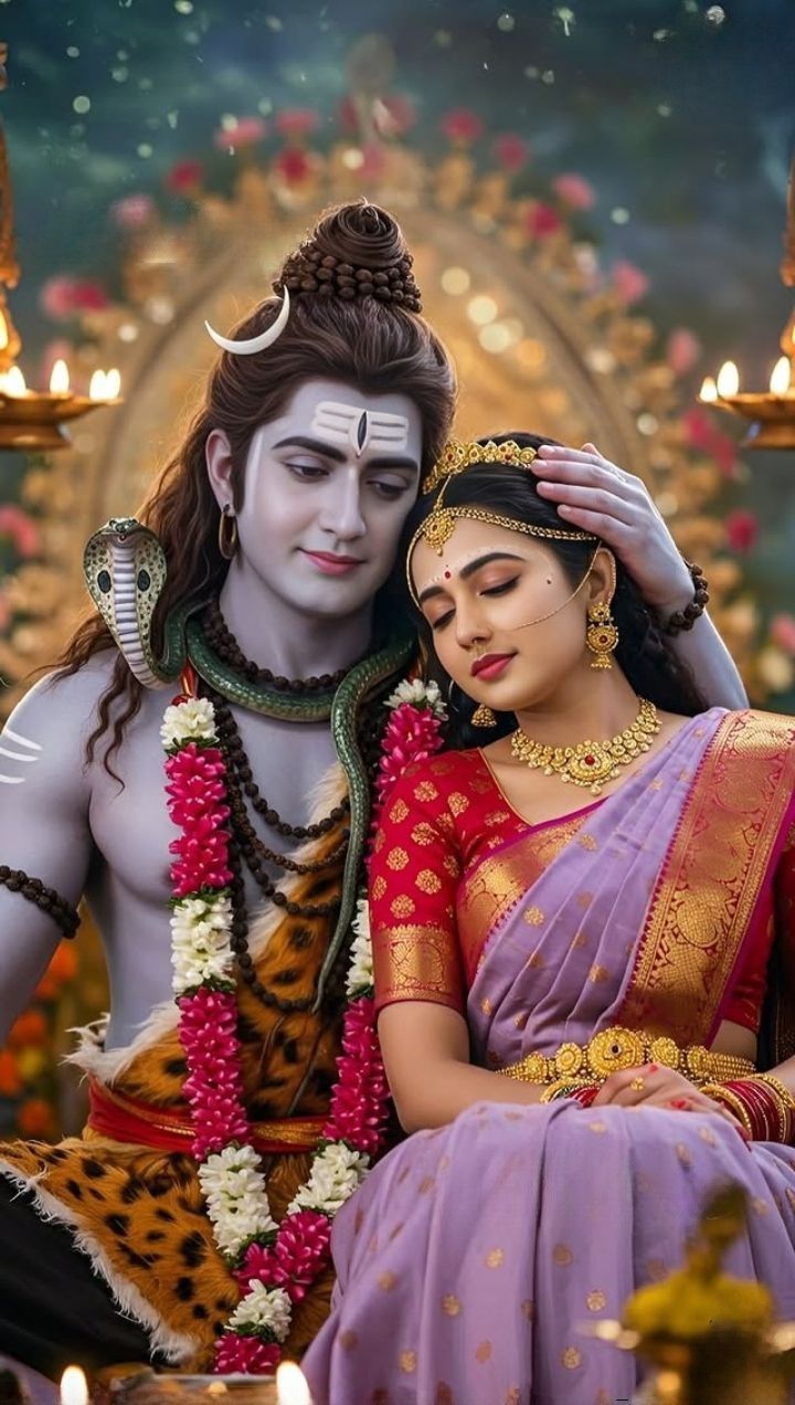 shiv parvati painting on canvas