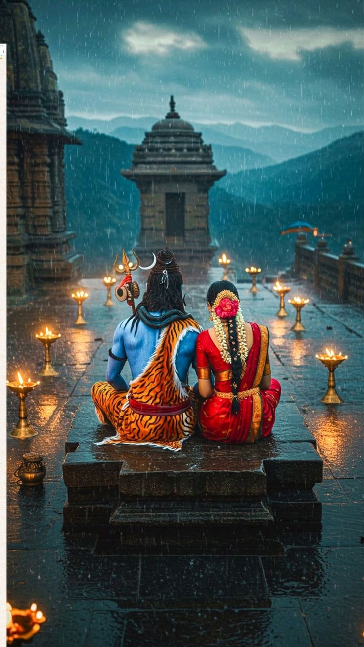 shiv parvati photo art