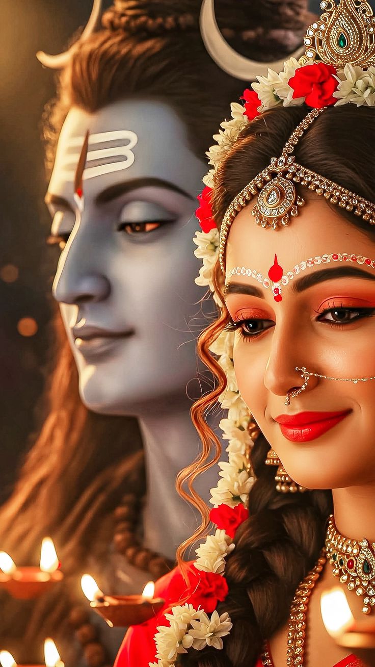 shiv parvati realistic hd image