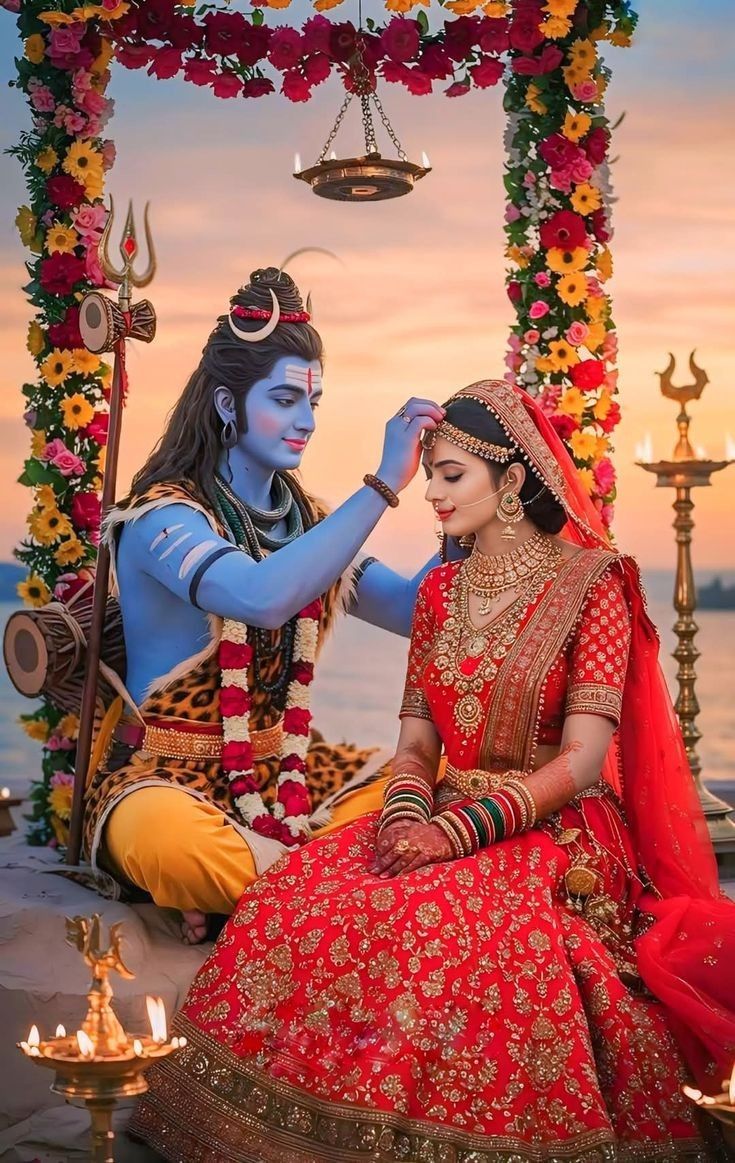 shiv parvati together wallpaper