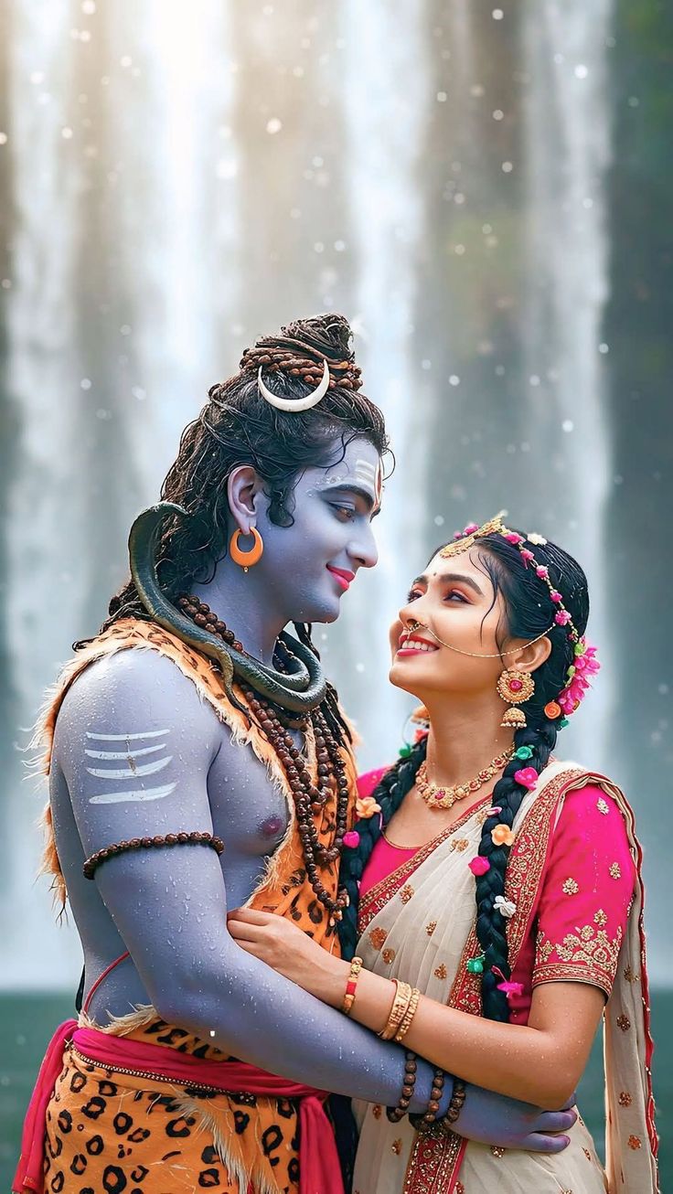 shiv parvati art on canvas